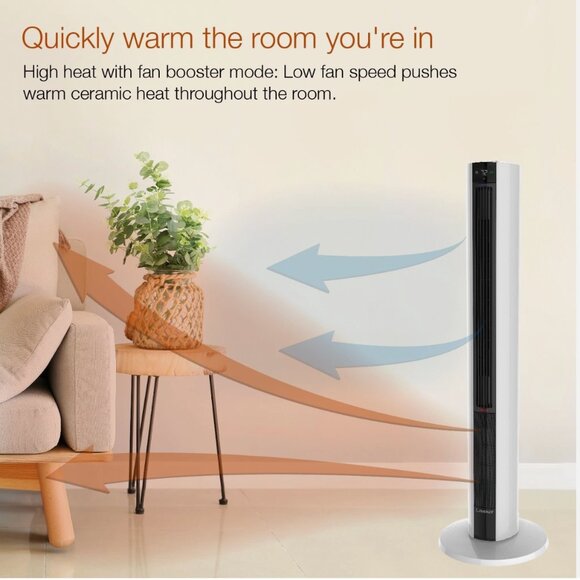 Lasko 42" All Season Tower Fan + Space Heater, Adjustable Thermostat Remote. NEW - Picture 6 of 10